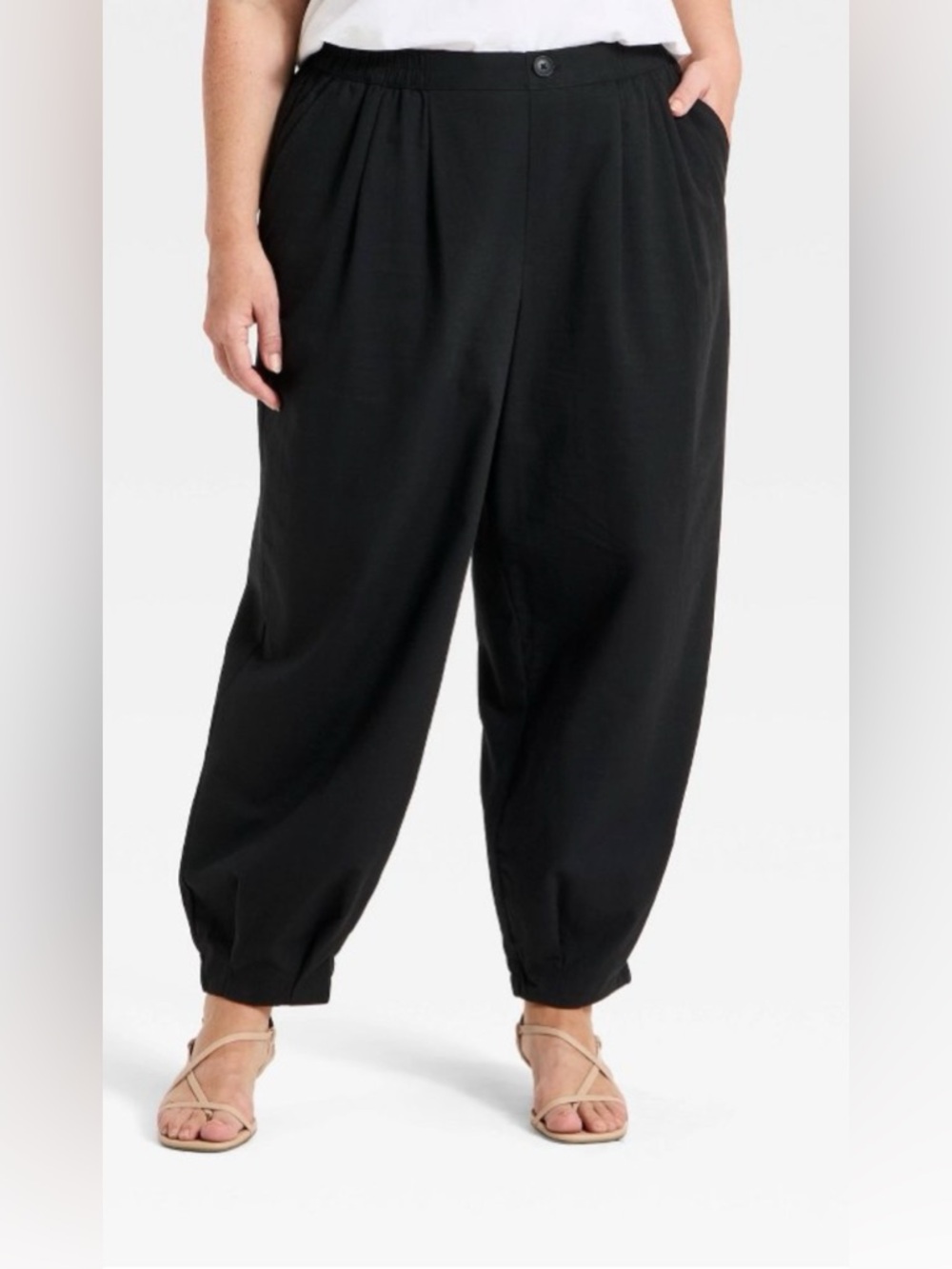 Women's Balloon Jogger Pants - A New Day™ Black 3X